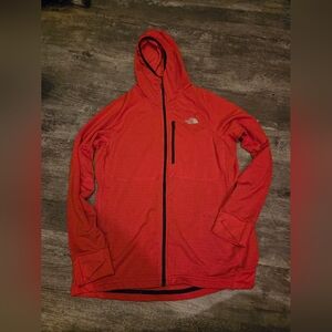 The North Face women's XL Summit Series L1 Orange polarfleece with thumb holes